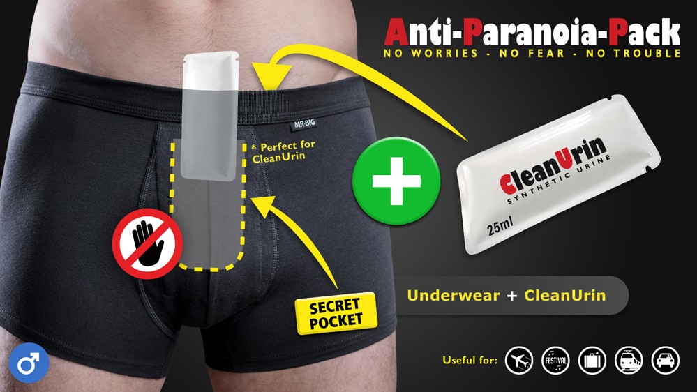 CLEANU - ANTI-PARANOIA PACK (BOXERS LARGE Inc 25ml Urin Pack)