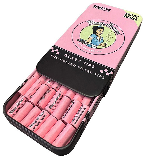 BLAZY SUSAN - PREROLLED TIPS TIN (100 TIPS)