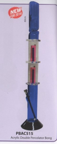 ACRYLIC DOUBLE PERCOLATOR BONG (PBAC515) 60cm tall
