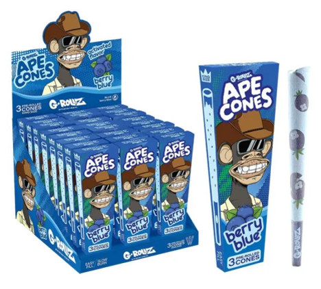 G-Rollz Ape King Size Pre-Rolled Cones - Berry Blue 3x Cones
