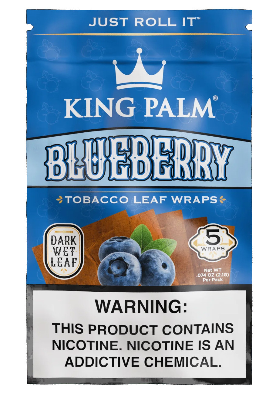 King Palm Tobacco Leaf Wraps - Blueberry (5 Wraps)