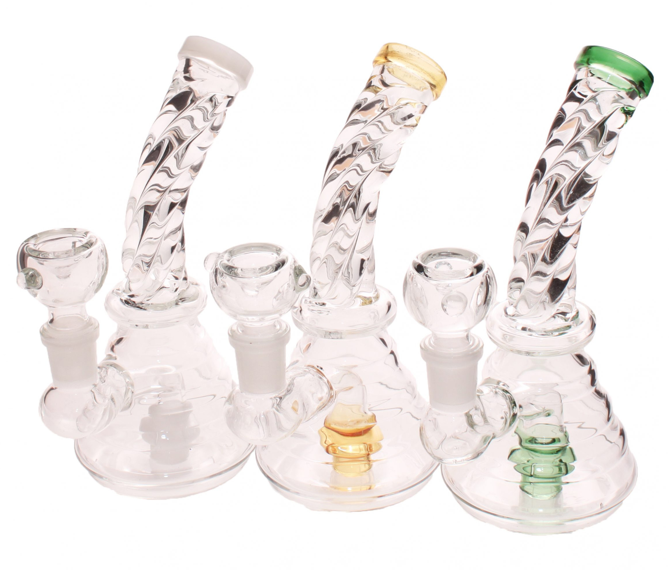 Twisted Glass Shower Perc Waterpipe 15cm
