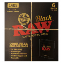 RAW - BLACK MYLAR BAG - LARGE 7x7.5" (PACK 6)
